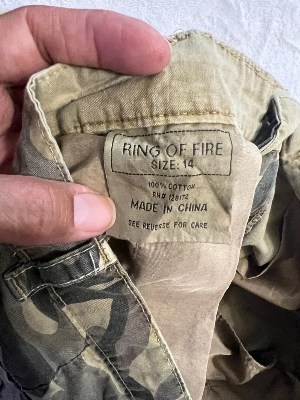 Ring of Fire Men's Camo Cargo Shorts - Olive and Khaki